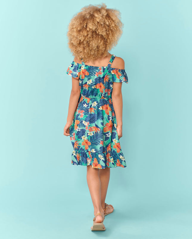 Vestido de moda de manga corta de The Children's Place para niñas, Hawaiian Tropic, talla XXG