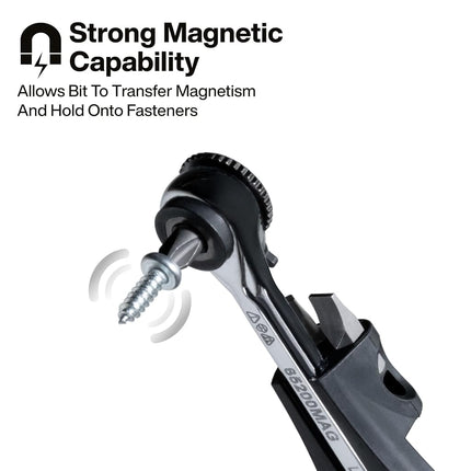 Klein Tools 65200MAG Slim-Profile Magnetic Mini Ratchet, 90-Tooth Ratchet Screwdriver Set with 1/4-Inch Nut Driver, 4 Bit Storage, Includes Phillips, Slotted, Square, and Nut Driver Adapter