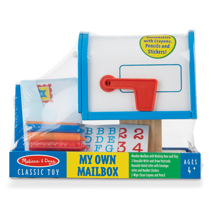 Melissa & Doug Mi propio buzón de correo, juego de actividad de madera (buzón de juguete de imitación)
