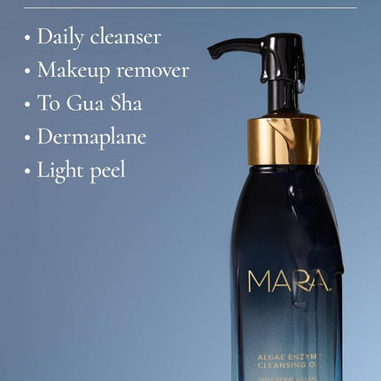 MARA - Natural Chia + Moringa Algae Enzyme Cleansing Oil | Clean, Non-Toxic, Plant-Based Skin Care (4 oz | 120 ml)