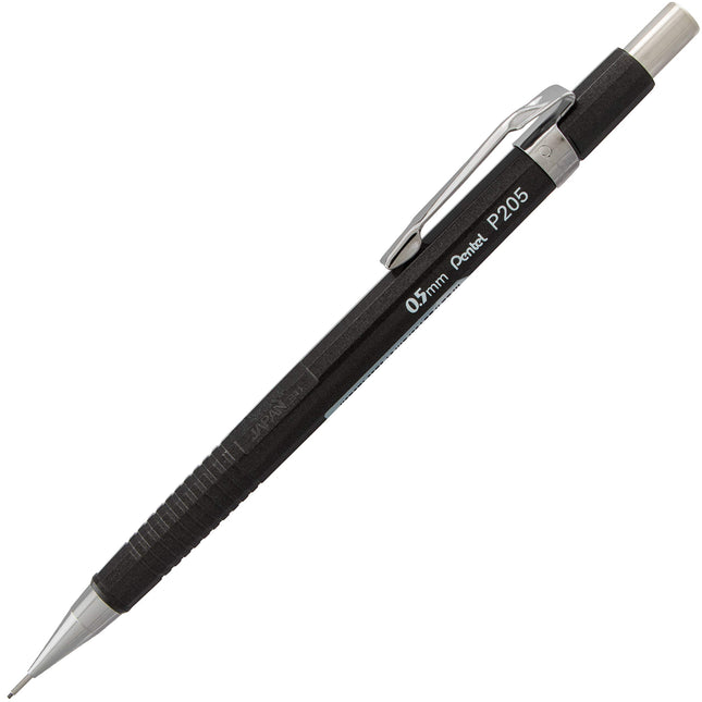 Portaminas Pentel Sharp (0,5 mm), cuerpo metálico, cuerpo de colores surtidos (2N/1Z), paquete de 3 unidades (P205MBP3M)