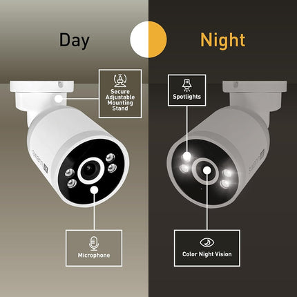 Swann AdvancedX Wired 4K Security Camera PoE Outdoor Bullet, Color Night Vision, Smart AI Video Analytics/Alerts, Advanced Motion Detection
