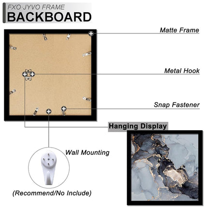 Fxojyvo 16x16 Frame Set of 3 for Picture Photo Poster Square Wall Mount