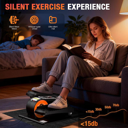 Under Desk Elliptical Machine, Electric Elliptical Leg Exerciser for Senior, Quiet and Compact Electric Seated Pedal Exerciser for Home with Monitor, Remote Control and 12 Adjustable Speeds