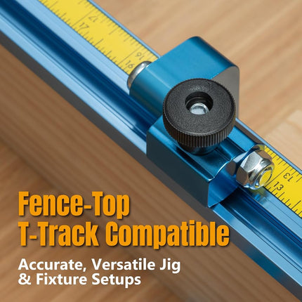 POWERTEC 3" Fence Flip Stop for Table Saw, Miter Saw, and Drill Press, T Track Accessories for Woodworking, 1PK (71367)