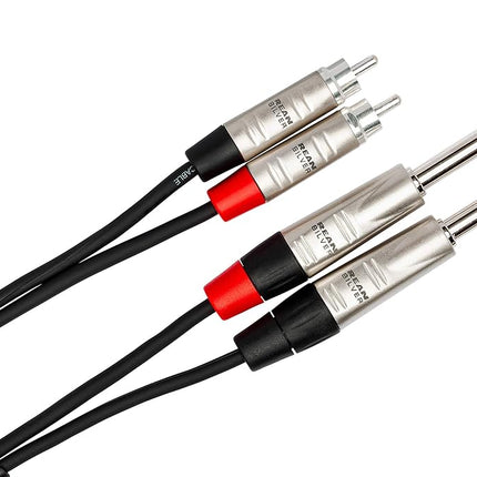 Hosa Pro Dl Cable 1/4IN Ts Rca 3F Repairable Metal End