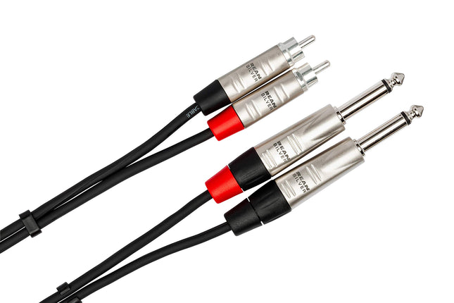 Hosa Pro Dl Cable 1/4IN Ts Rca 3F Repairable Metal End