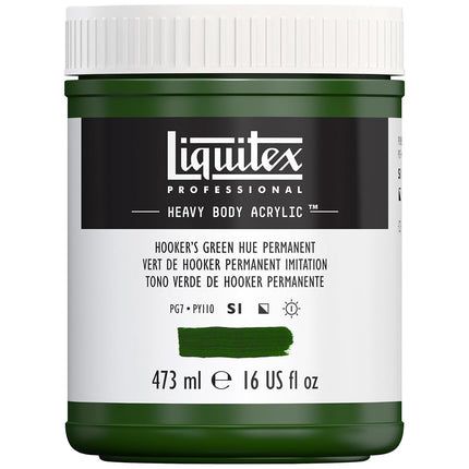 Pintura acrílica de cuerpo denso Liquitex Professional, bote de 473 ml (16 oz), tono verde Hooker permanente