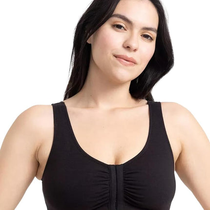 Fruit of the Loom Women's Front Close Sports Bra, Sand/Black 2-Pack, 34 (Pack of 2)