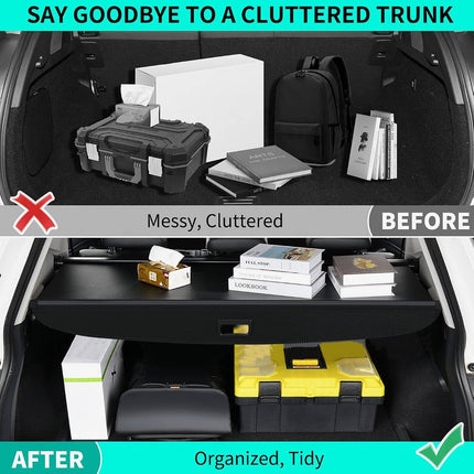 Rear Cargo Cover Compatible with Toyota 4Runner 2010-2024, Retractable Rear Trunk Cover Car Accessories for Toyota 4Runner, Anti-Peeping Luggage Privacy Security Shield Shade, Carbon Fiber Texture