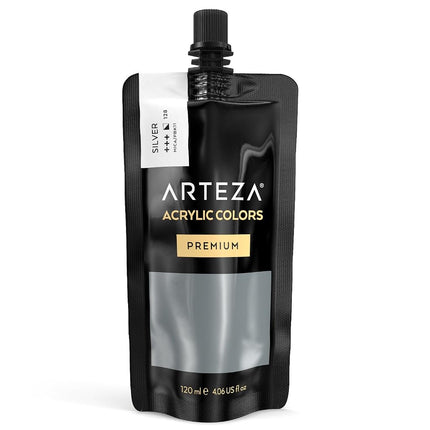 ARTEZA Acrylic Paint, A719 Pearl Electric Blue, 16.9 fl oz, 500ml Jar, Opaque, Quick-Drying, Acrylic Paints for Painting on Canvas