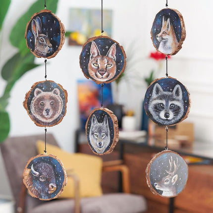 ARTEZA Rodajas de Madera Natural, 25 piezas, 3.5-4 pulgadas de diámetro, 0.4 pulgadas de grosor, Discos redondos de madera de pino con corteza para manualidades, adornos navideños, centros de mesa y pinturas