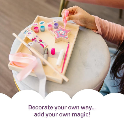 Melissa & Doug Created By Me Wooden Princess Wand, Arts & Crafts, Shatterproof Mirror, Craft Kit & Keepsake