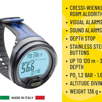 Cressi since 1946 - Leonardo Diving Computer - Air/Nitrox/Depth Gauge Mode - White/Pink, One Size, Adult Unisex