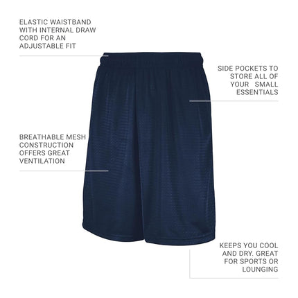 Russell Athletic Men's Mesh Short with Pockets, Navy, Medium
