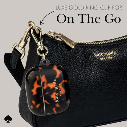 Kate Spade New York AirPods Protective Case with Keychain Ring - Tortoise, Compatible with AirPods 3rd Generation