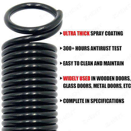 Pair of 70 lbs Heavy Duty Garage Door Extension Springs Stretch Spring,High Precision Electrophoresis Black Coated for Corrosion Resistance,MIN 18000 Cycles for 7ft Garage Door Springs Replacement