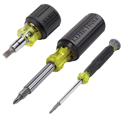 Klein Tools 32500SDKIT Multi-Bit Screwdriver and Nut Driver Set with Cushion-Grip Handles, Includes Stubby, 11-in-1, and 4-in-1 Electronics Drivers