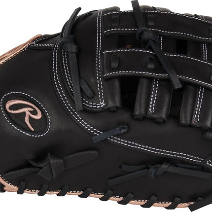 Rawlings | R9 Series Fastpitch Softball Glove | First Base Mitt 12.5' | LHT | Pro H-Web | Black
