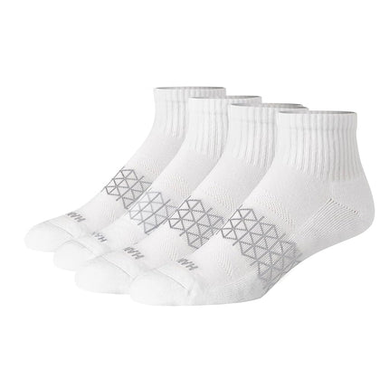 Hanes Men's Absolute Active Cushioned Ankle, Moisture Wicking Socks, Seamless Toe, 4-Pack, White, 4.5-12 UK (Pack of 4)