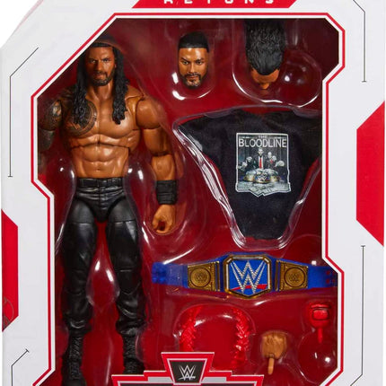 Figurine Roman Reigns Ultimate Edition de Mattel, figurine de collection de 15 cm avec tête interchangeable, mains interchangeables et Championnat Universel pour les 8 ans et plus