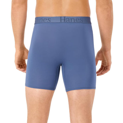 Hanes Originals Supersoft Boxer Briefs, Viscose from Bamboo Men's Underwear, Solids & Prints, 3-Pack, Grey/Green/Navy, XL
