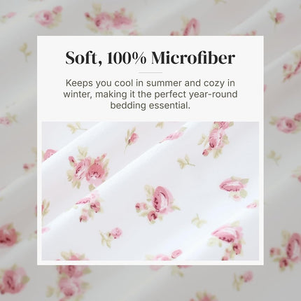 Modern Threads Silky Soft Microfiber and Wrinkle Free Sheets - Luxurious Microfiber Bed Sheets Includes Flat Sheet, Fitted Sheet with Deep Pockets, & Pillowcases Ivory, Queen