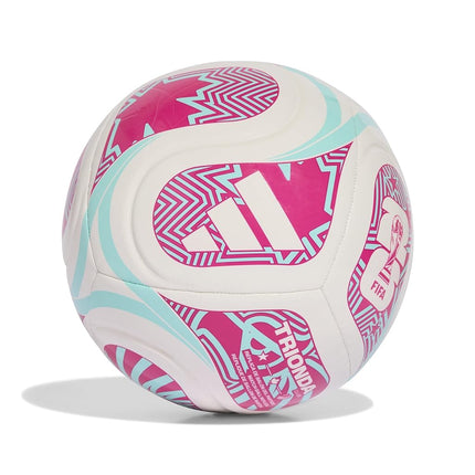 adidas Unisex-Adult World Cup Soccer Ball, White/Flash Aqua/Shock Pink, 3