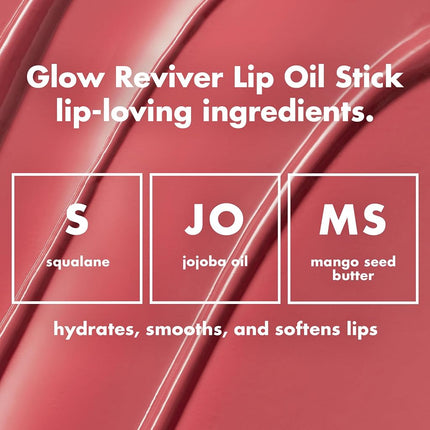 e.l.f. Glow Reviver Slipstick, Tinted Lip Oil Stick, Non-Sticky & Hydrating For A Soft-Shine Finish, Vegan & Cruelty-Free, Cherry on Top