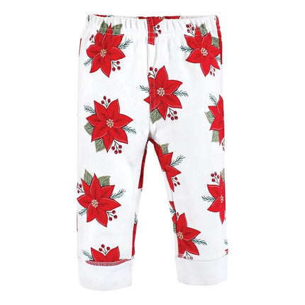 Hudson Baby Baby Girls' Cotton Pants and Leggings, Poinsettia, 9-12 Months