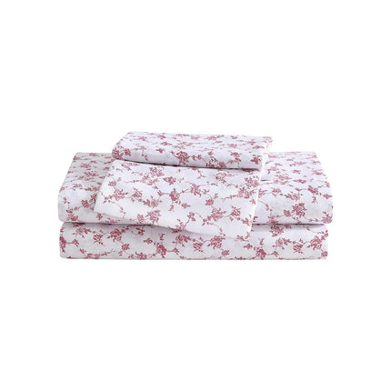 Betsey Johnson - Twin XL Bed Sheets, Soft Bedding with Matching Pillowcase, Fade & Wrinkle Resistant, Lightweight for Year Round Use, Dorm Essentials (Floral Toile Pink)