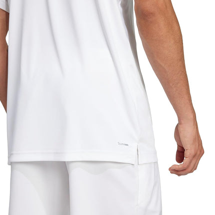 adidas Men's Club Tennis Climacool 3 Stripes Polo Shirt, White/Opulento Garden, L