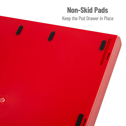 Cajón organizador de cápsulas de café individuales Mind Reader, capacidad para 30 cápsulas, organizador de encimera, 26.7L x 32.4W x 6.4H cm, rojo