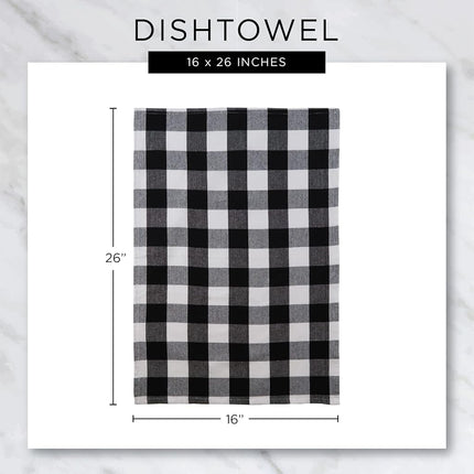 DII Basic Terry Collection Windowpane Dishtowel Set, 16x26, Mineral Gray, 4 Count