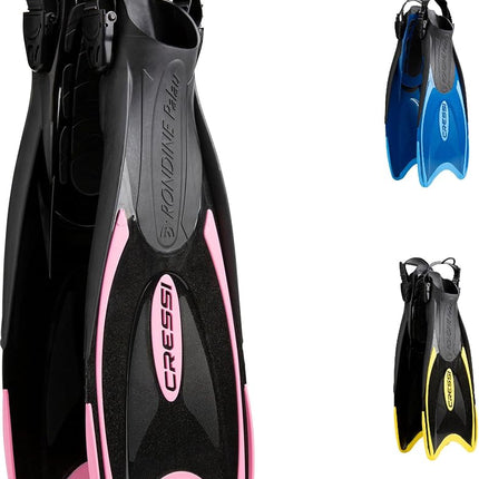 Cressi Palau Adjustable Open Heel Fins, Black/Pink