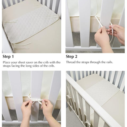 American Baby Company Protège-matelas matelassé imperméable, doublure de matelas à langer en coton biologique, couleur naturelle - Sans vinyle