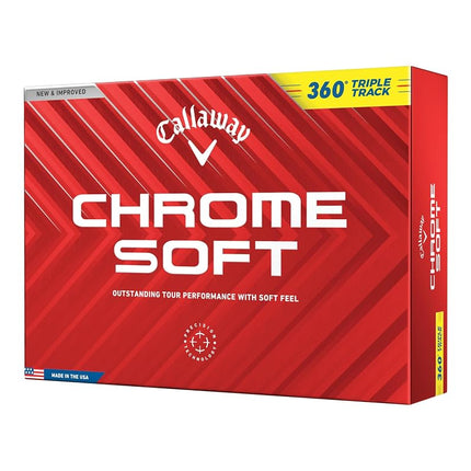 Callaway Golf Chrome Soft Premium Tour Golf Ball 2024 Yellow 360 Triple Track