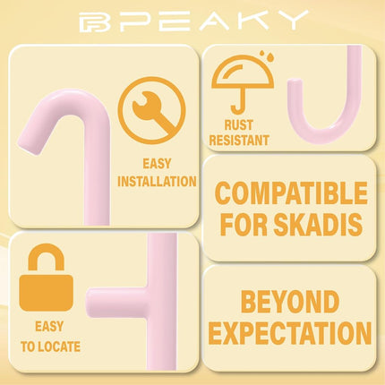 BFPeaky Pink S Hook Pegboard Hooks, 16 Pack, Compatible with IKEA Skadis Pegboard, 18lbs Max Load, Rust Resistant, Powder Coated, Wall Mount, Adult, Homeowner, Office Worker