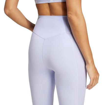 Adidas Womens Optime Essentials Stash Pocket Full-Length Training Leggings, Violet Tone/White, Large
