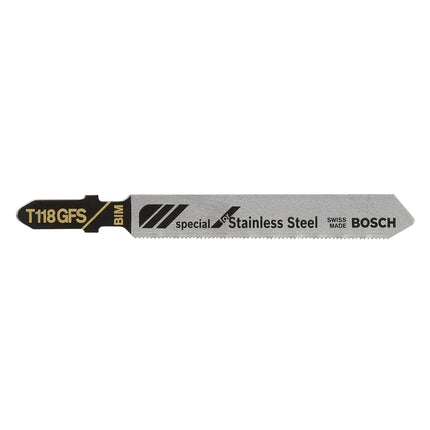 Bosch T118GFS 5-Piece 3-1/4 in. 36 TPI Basic for Stainless Steel T-Shank Jig Saw Blades