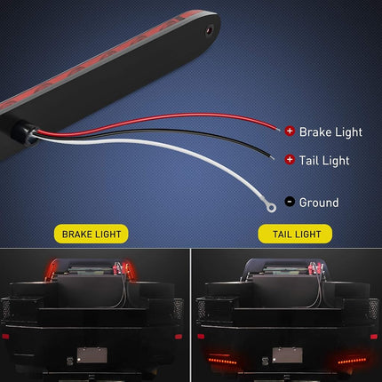 Nilight 2PCS 16Inch 11 LED Red Trailer Light Bar for Park Stop Turn Signals Tail Brake Light DOT Compliant IP65 Waterproof Truck Trailer Marker ID Bar