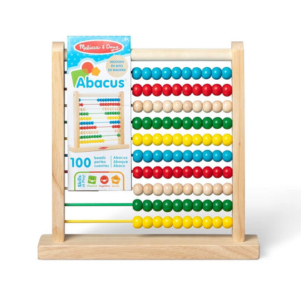 Melissa & Doug Abacus - Classic Wooden Educational Counting Toy With 100 Beads Abacus Toy for Kids Maths for Ages 3+
