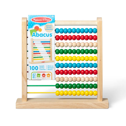 Melissa & Doug Abacus - Classic Wooden Educational Counting Toy With 100 Beads Abacus Toy for Kids Maths for Ages 3+