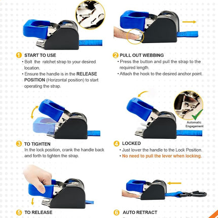 Strapinno 2PCS Retractable Ratchet Straps (1 7/8 in x 4 ft) Heavy Duty Transom Tie-Downs for Boat, PWC Trailer - Extra Mounting Brackets & Bolt Set,Safety Latch S-Hook,Break Strength 2,600LBS/1,180KG, RBA204
