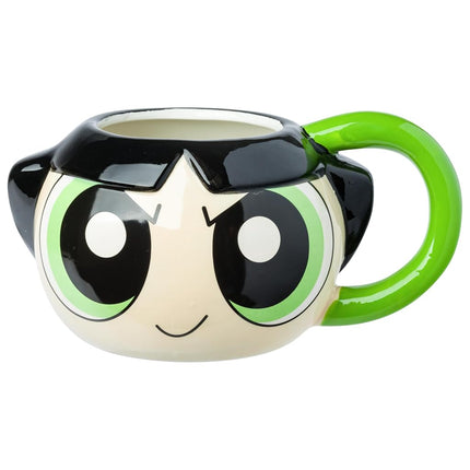 Silver Buffalo The Powerpuff Girls Ceramic 3D Sculpted Mug Featuring Buttercup, 20 Ounces