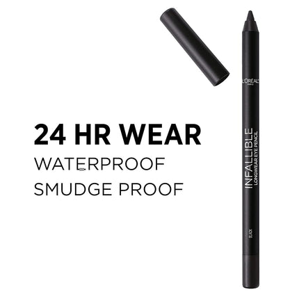 L'Oreal Paris Makeup Infallible Pro-Last Pencil Eyeliner, Waterproof and Smudge-Resistant, Glides on Easily to Create any Look, Aubergine, 0.042 oz.