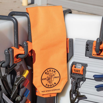 Klein Tools BC515S Hot Stick Holder Module with Magnetic Flap, Fits 8-Foot & 12-Foot Telescoping Sticks, Orange & Gray, Nylon