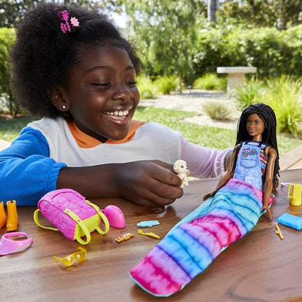 Barbie It Takes Two “Brooklyn” Camping Doll with Puppy & 10+ Accessories, 3 to 7 Years , Black
