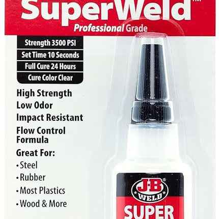 J-B Weld 33120CAN SuperWeld Clear Super Glue, Inst