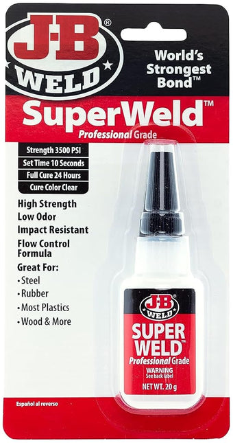 J-B Weld 33120CAN SuperWeld Clear Super Glue, Inst